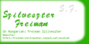 szilveszter freiman business card